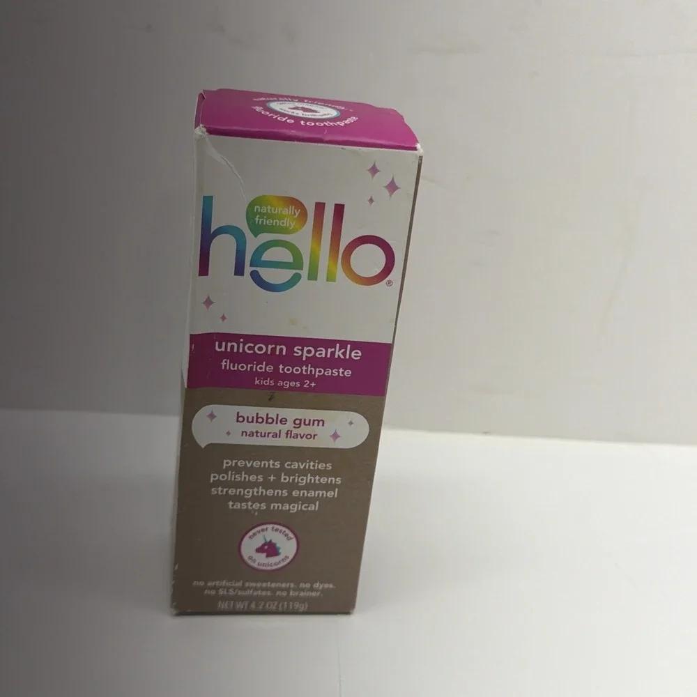 Hello Bello, Kids Fluoride Toothpaste Unicorn Sparkle Bubblegum, 4.2 Oz